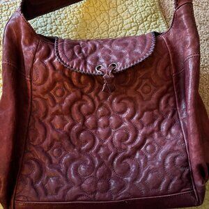 Rare Burgundy Lockheart Leather Tote